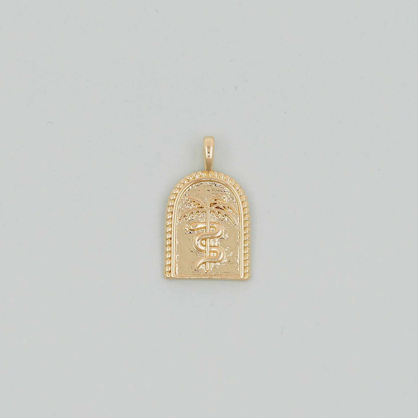 Gold coconut tree Charms,18K Gold Filled snake Pendant,coconut tree Charm Bracelet Necklace for DIY Jewelry Making Supply