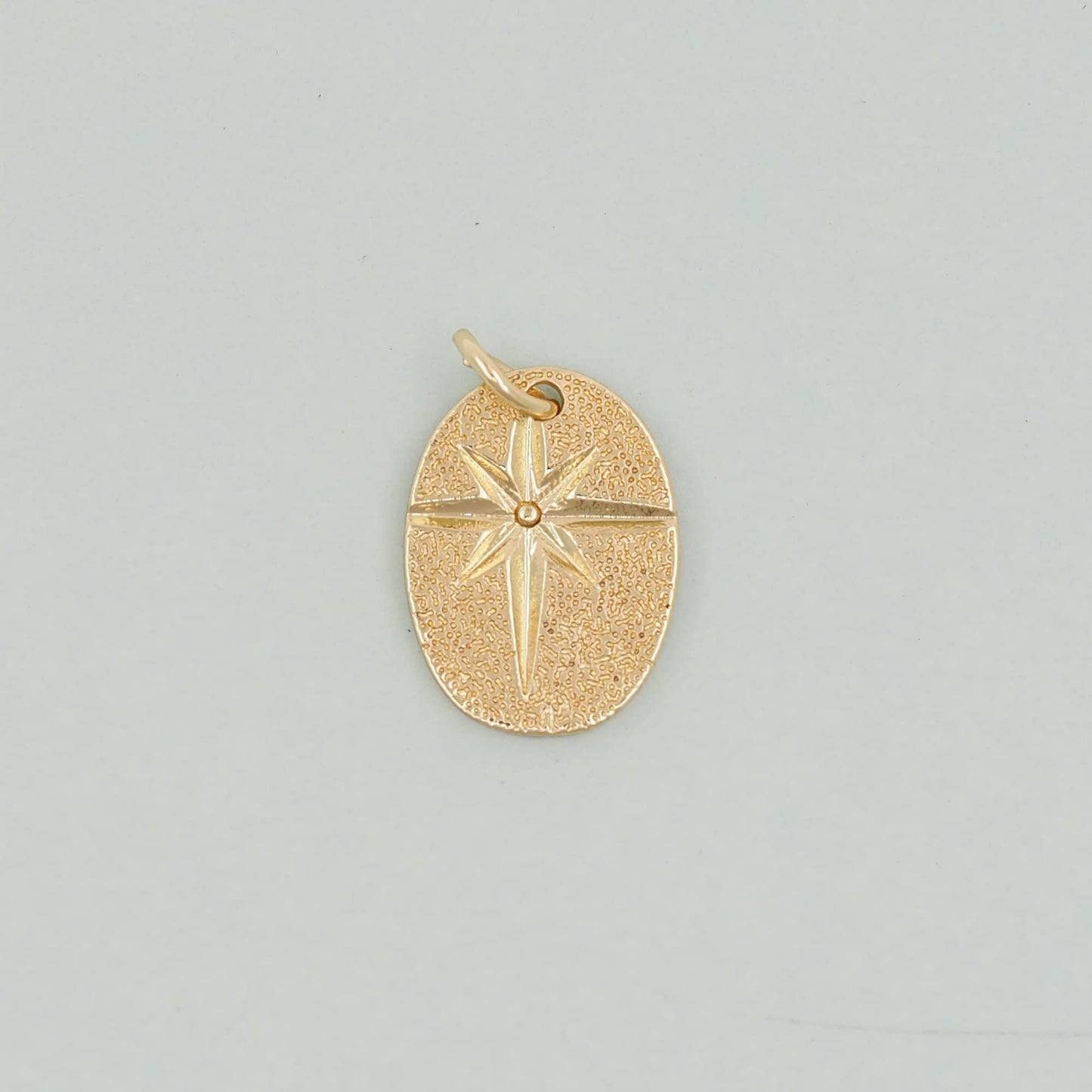 Gold Oval Star Charms,18K Gold Filled Starburst Pendant,North Star Charm Bracelet Necklace for DIY Jewelry Making Supply