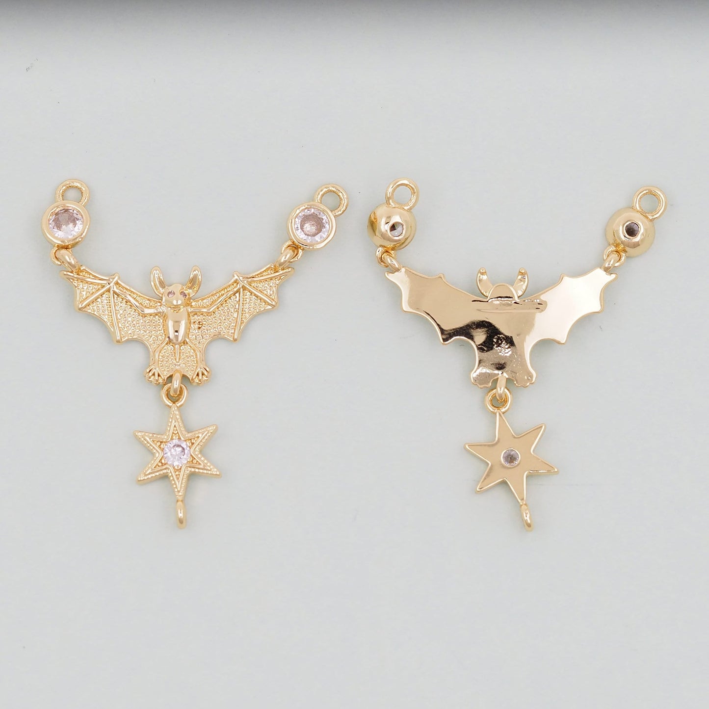 Gold bat Charms,18K Gold Filled bat Pendant,bat Charm Bracelet Necklace for DIY Jewelry Making Supply
