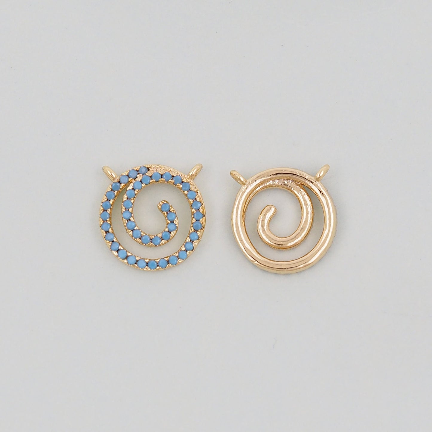 Gold Round Swirl Charms,18K Gold Filled swirl Pendant,Silver swirl Charm Bracelet Necklace for DIY Jewelry Making Supply