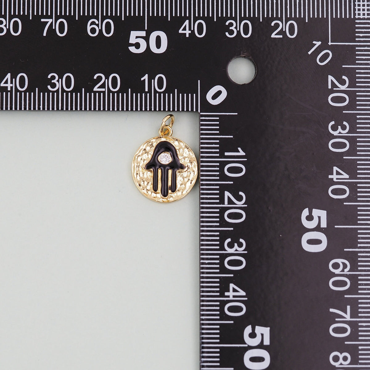 18K Gold Filled Hamsa CZ Charm Pendant for Jewelry Making
