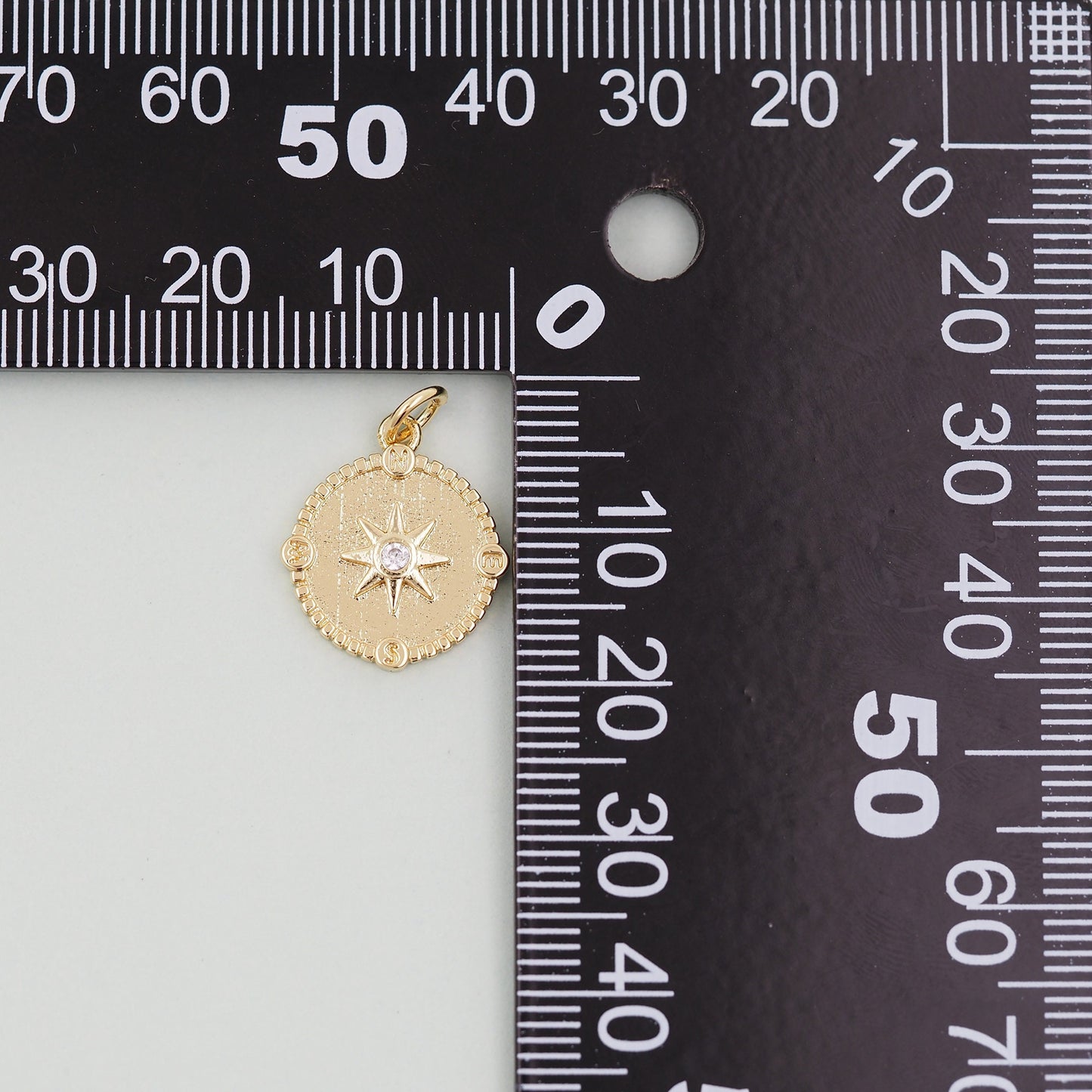 Gold Round Coin Star Charms,18K Gold Filled Starburst Pendant,North Star Charm Bracelet Necklace for DIY Jewelry Making Supply
