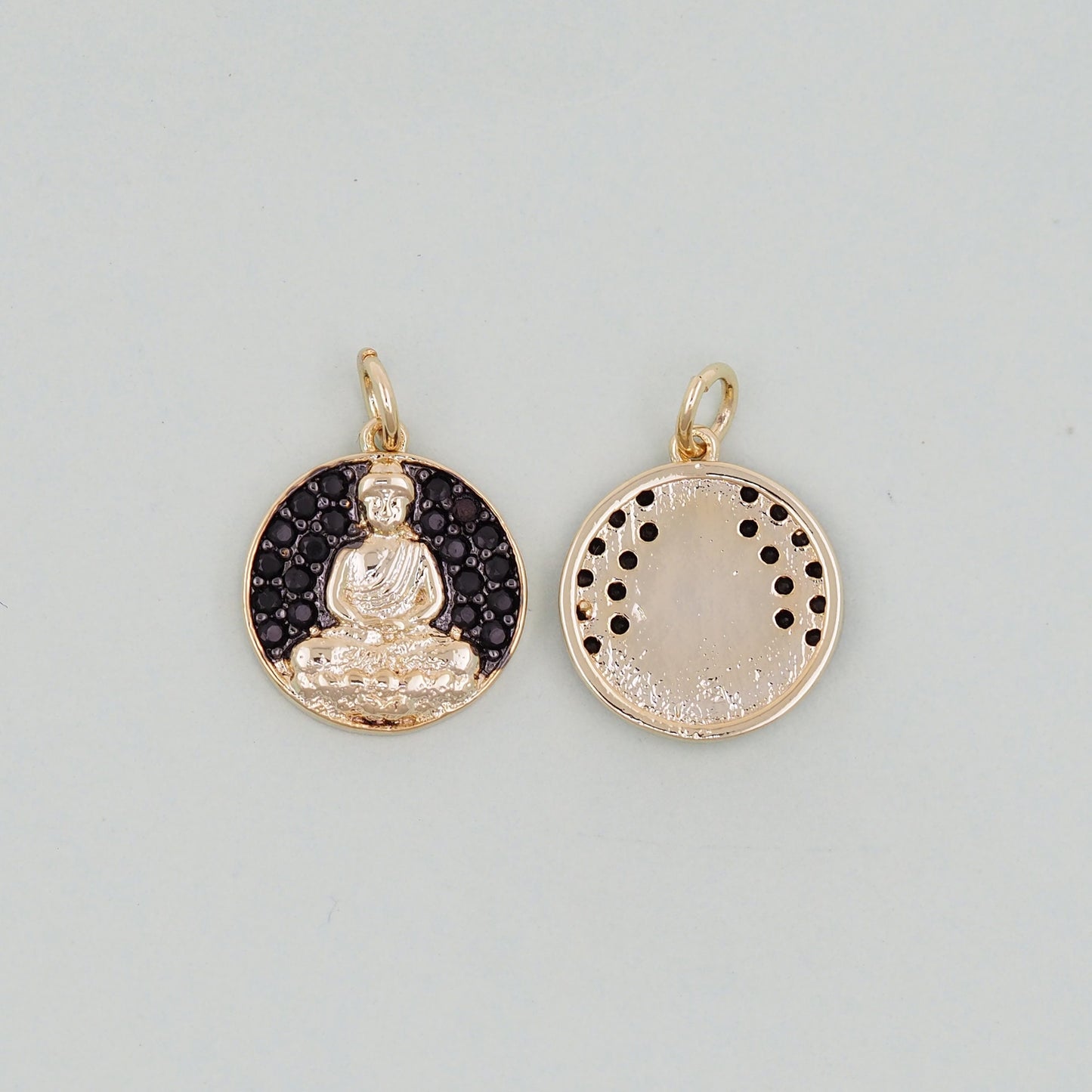 Gold Buddha Charms,18K Gold Filled CZ Buddha Pendant,Buddha Charm Bracelet Necklace for DIY Jewelry Making Supply