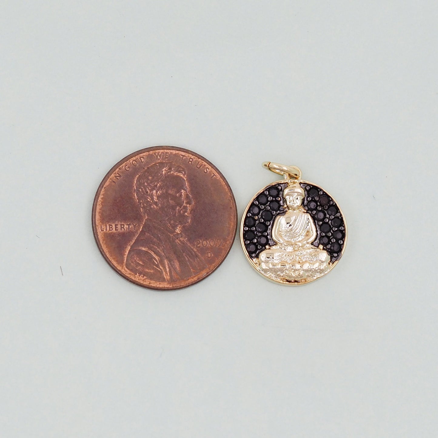 Gold Buddha Charms,18K Gold Filled CZ Buddha Pendant,Buddha Charm Bracelet Necklace for DIY Jewelry Making Supply