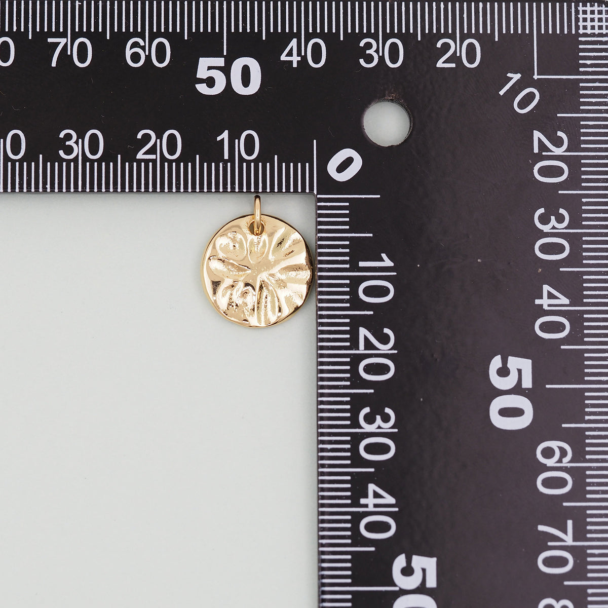 18K Gold Filled Round Charm Pendant for Jewelry Making