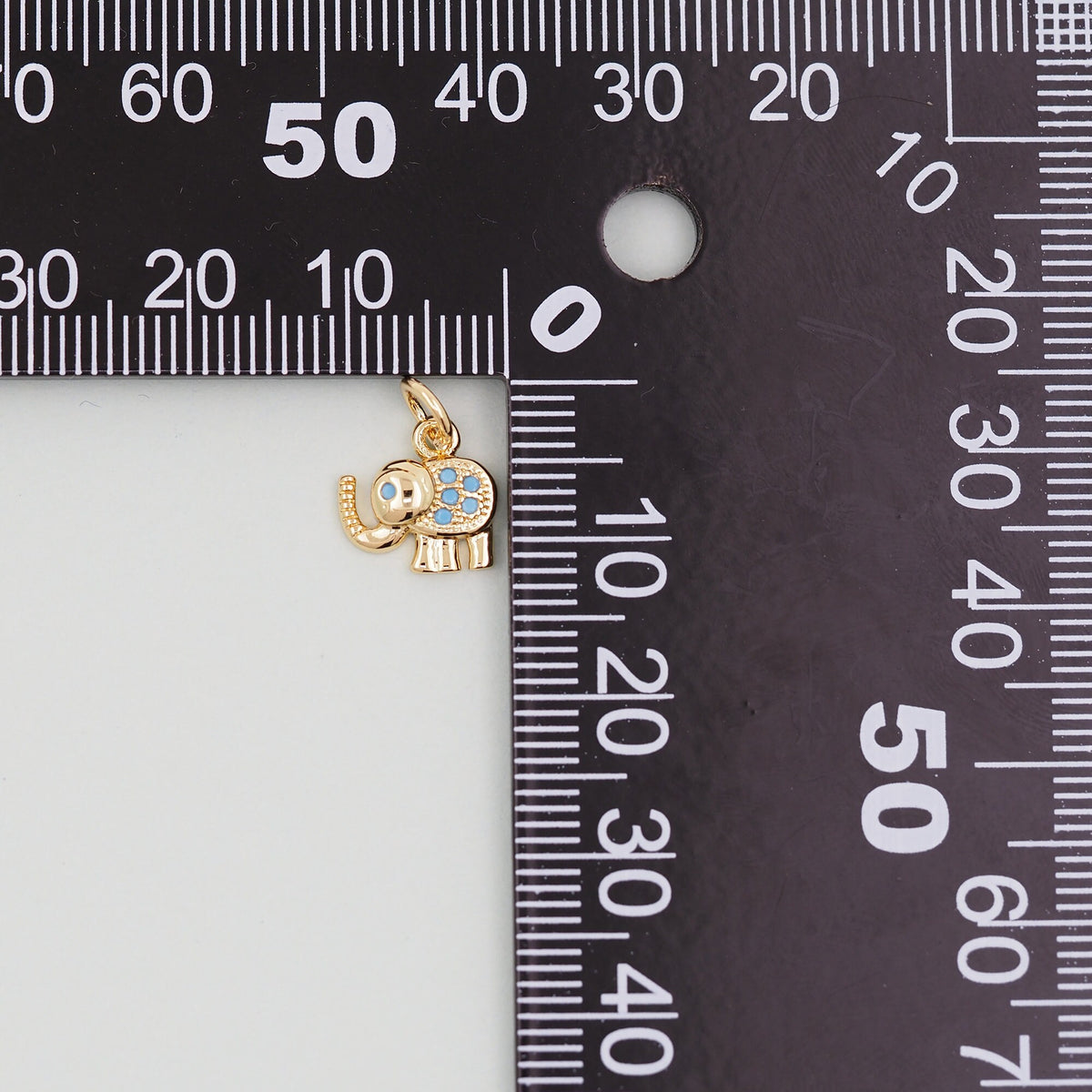 18K Gold Filled Elephant CZ Charm Pendant for Jewelry Making