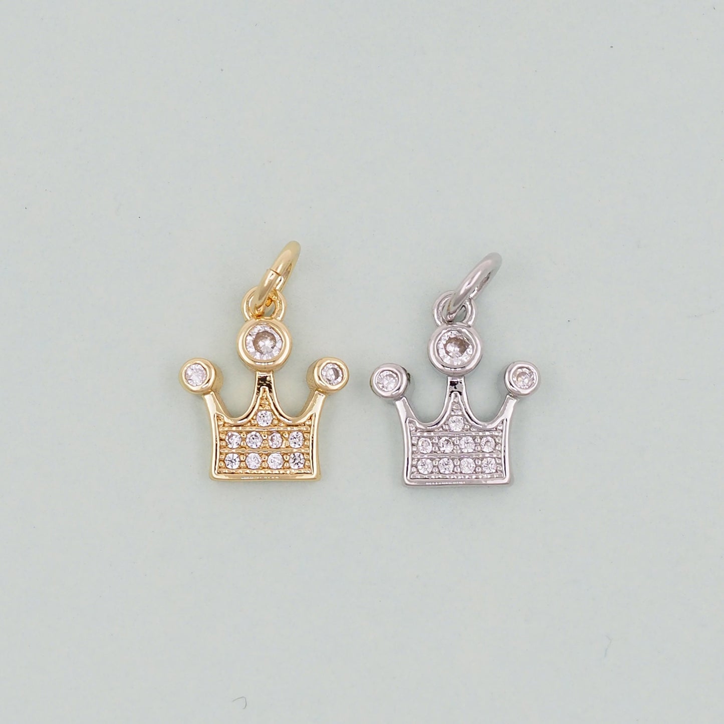Gold crown Charms,18K Gold Filled crown Pendant,crown Charm Bracelet Necklace for DIY Jewelry Making Supply