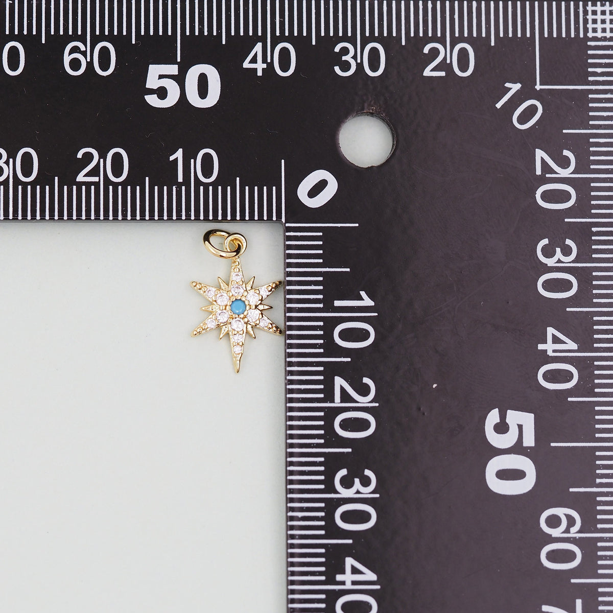Gold Star Charms,18K Gold Filled Starburst Pendant,North Star Charm Bracelet Necklace for DIY Jewelry Making Supply