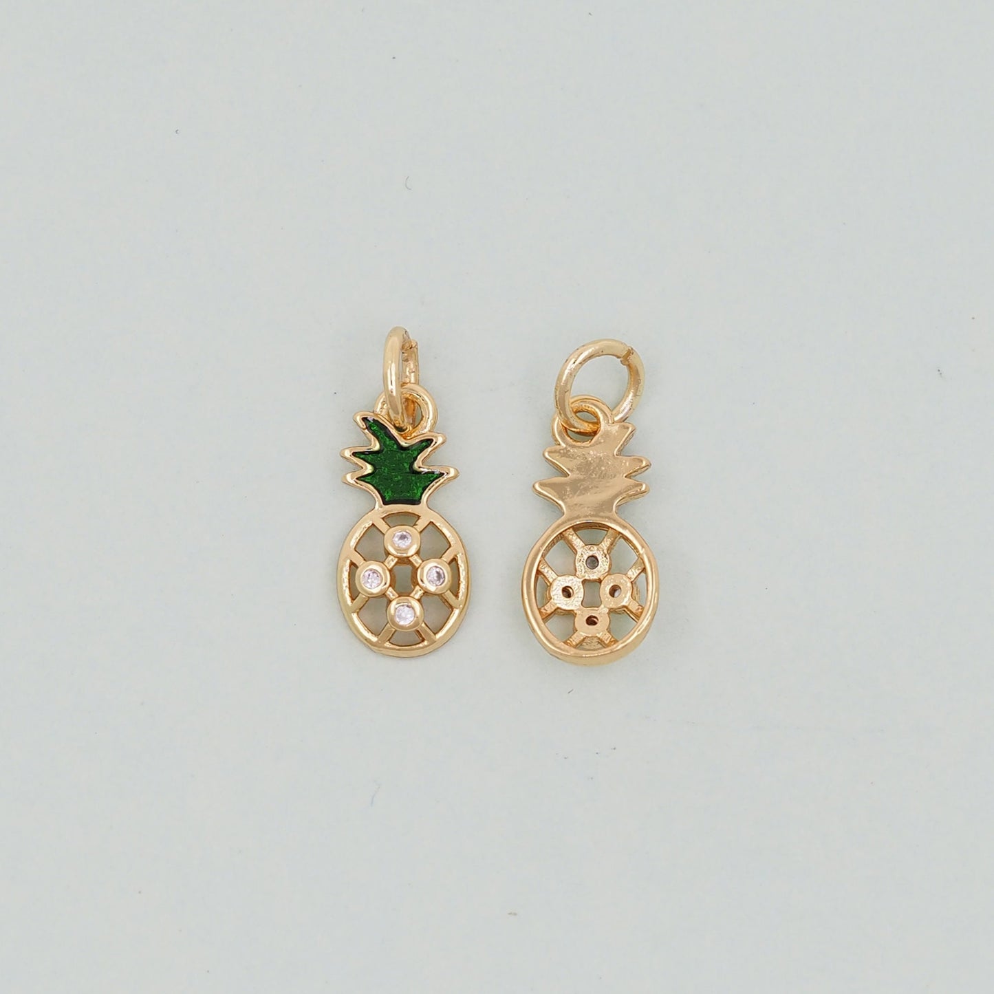 Gold Pineapple Charms,18K Gold Filled Summer Pineapple Pendant,Fruit Charm Bracelet Necklace for DIY Jewelry Making Supply