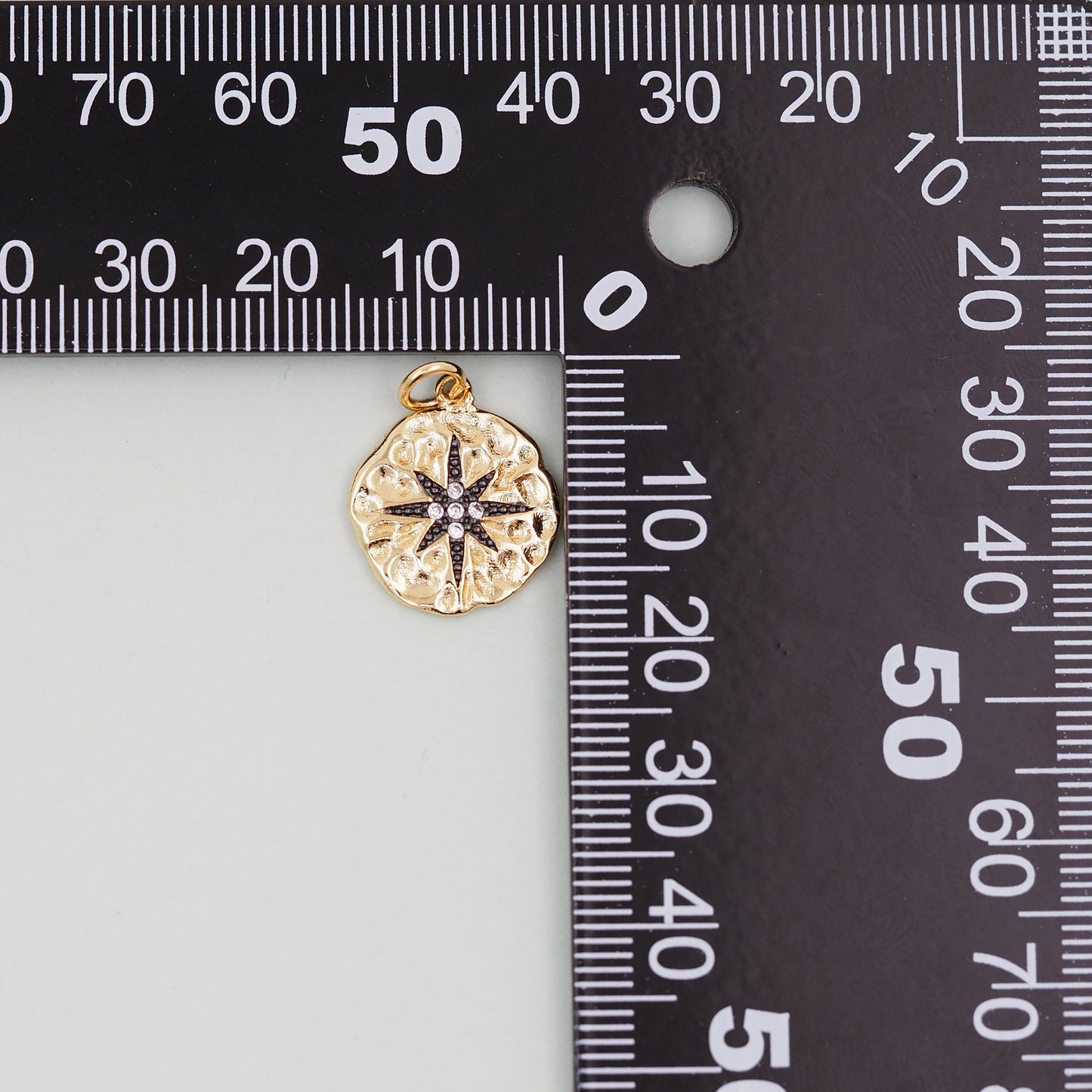 Gold Round Star Charms,18K Gold Filled Starburst Pendant,North Star Charm Bracelet Necklace for DIY Jewelry Making Supply