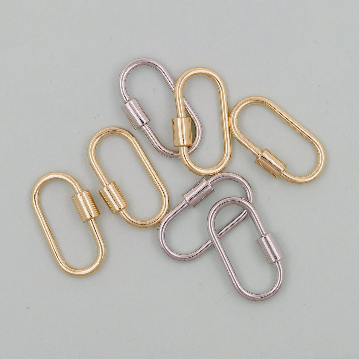 18K Gold Filled Oval Carabiner Clasp,Buckle Clasp,Carabiner Screw Clasp,Turnbuckle,for DIY Jewelry