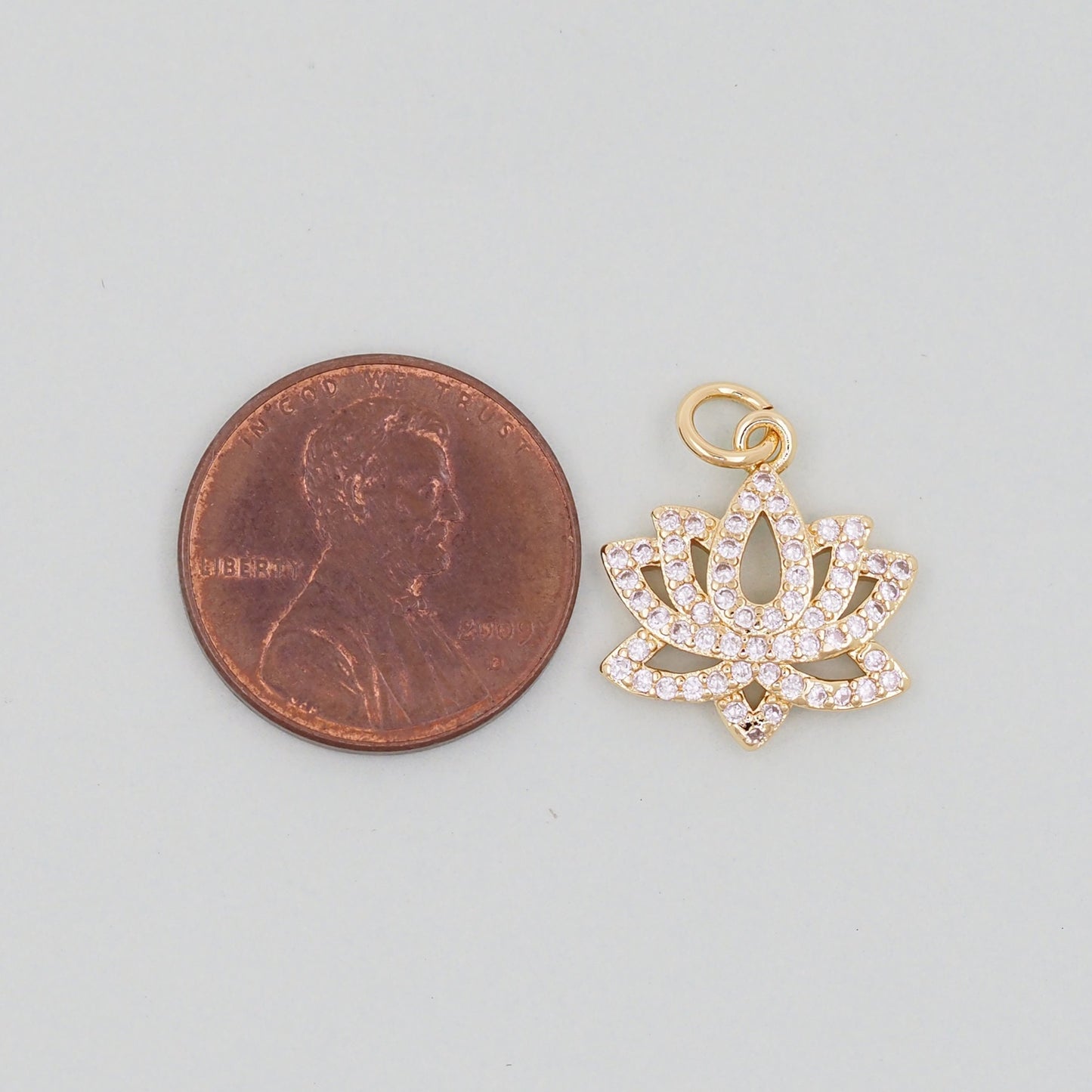 Gold Lotus Charms,18K Gold Filled meditation Pendant,Silver lotus Charm Bracelet Necklace for DIY Jewelry Making Supply