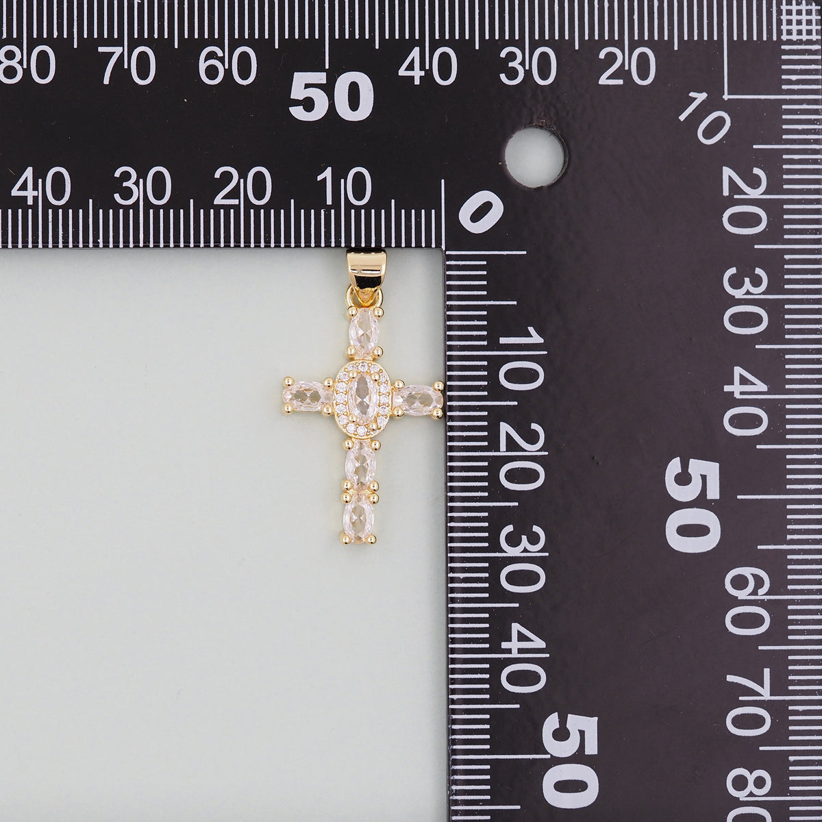 Gold Cross Charms,18K Gold Filled CZ Cross Pendant,Silver Religious Charm Bracelet Necklace for DIY Jewelry Making Supply