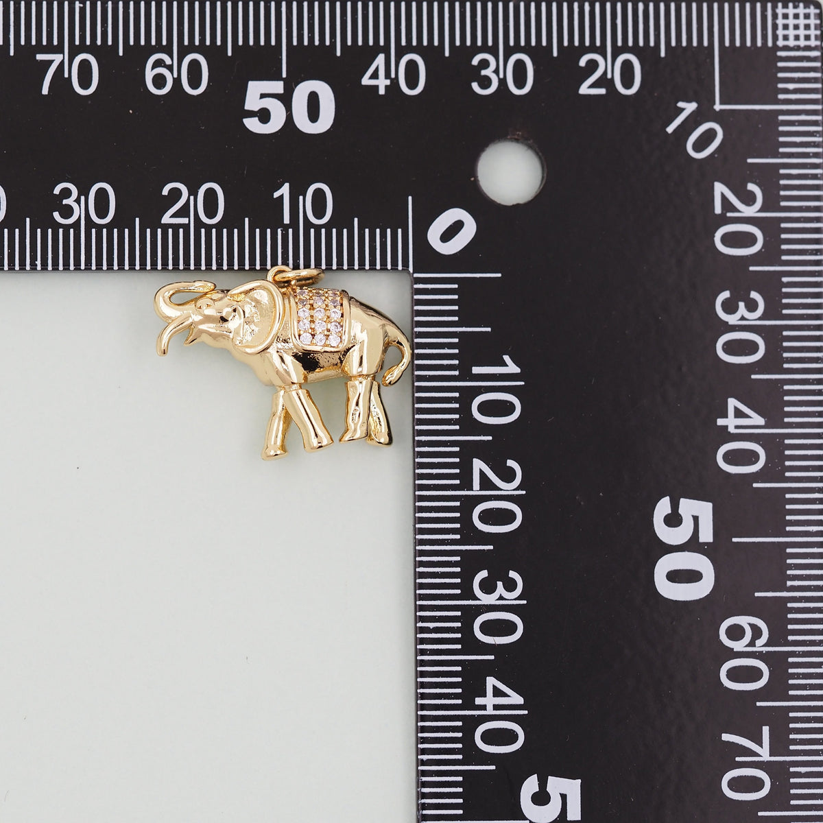 Gold Elephant Charms,18K Gold Filled CZ Elephant Pendant,Elephant Charm Bracelet Necklace for DIY Jewelry Making Supply