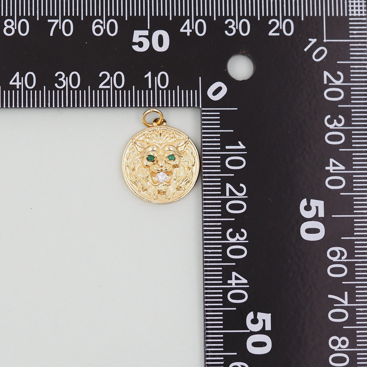 Gold lion head Charms,18K Gold Filled Round Coin Pendant,geometry Charm Bracelet Necklace for DIY Jewelry Making Supply