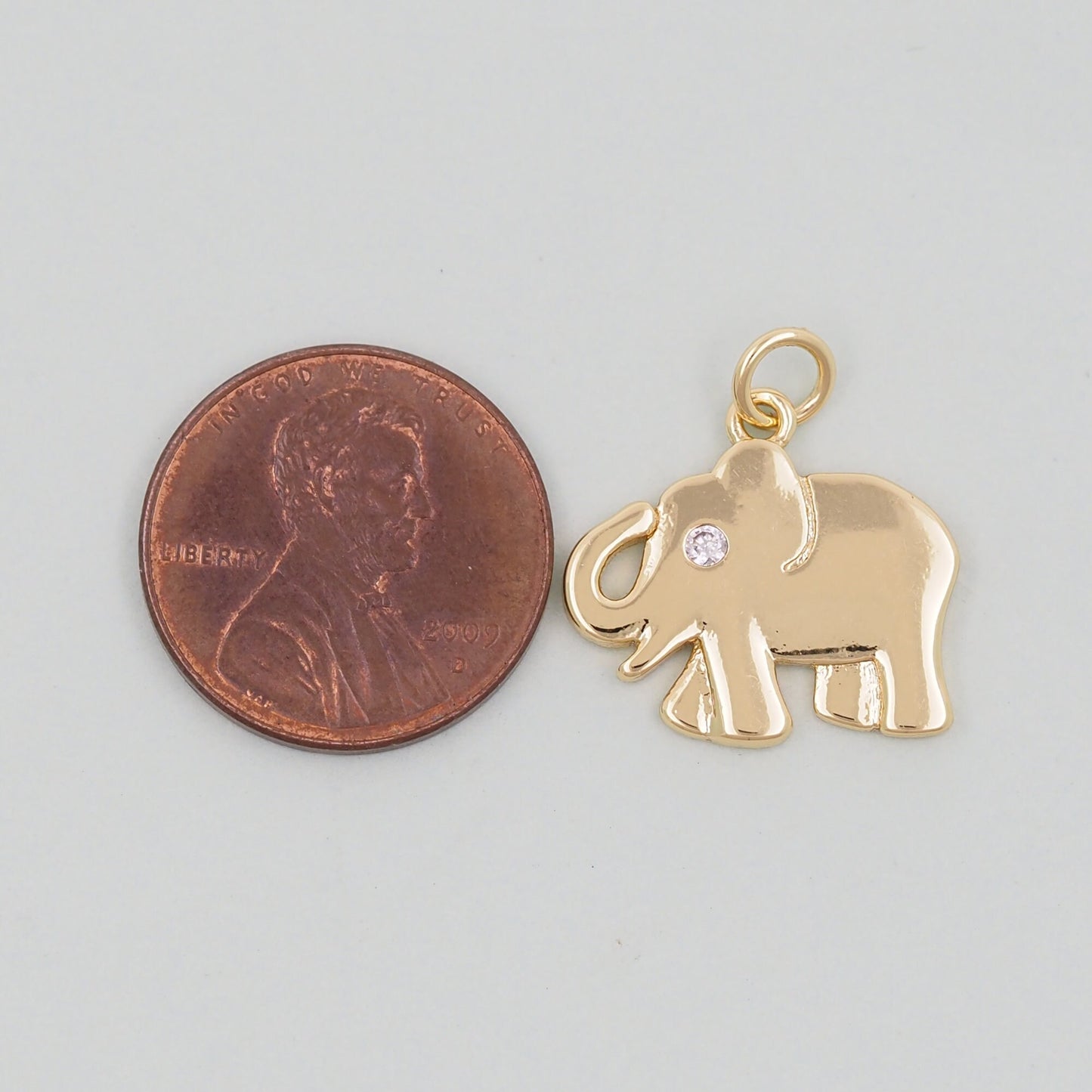 Gold Elephant Charms,18K Gold Filled CZ Elephant Pendant,Elephant Charm Bracelet Necklace for DIY Jewelry Making Supply