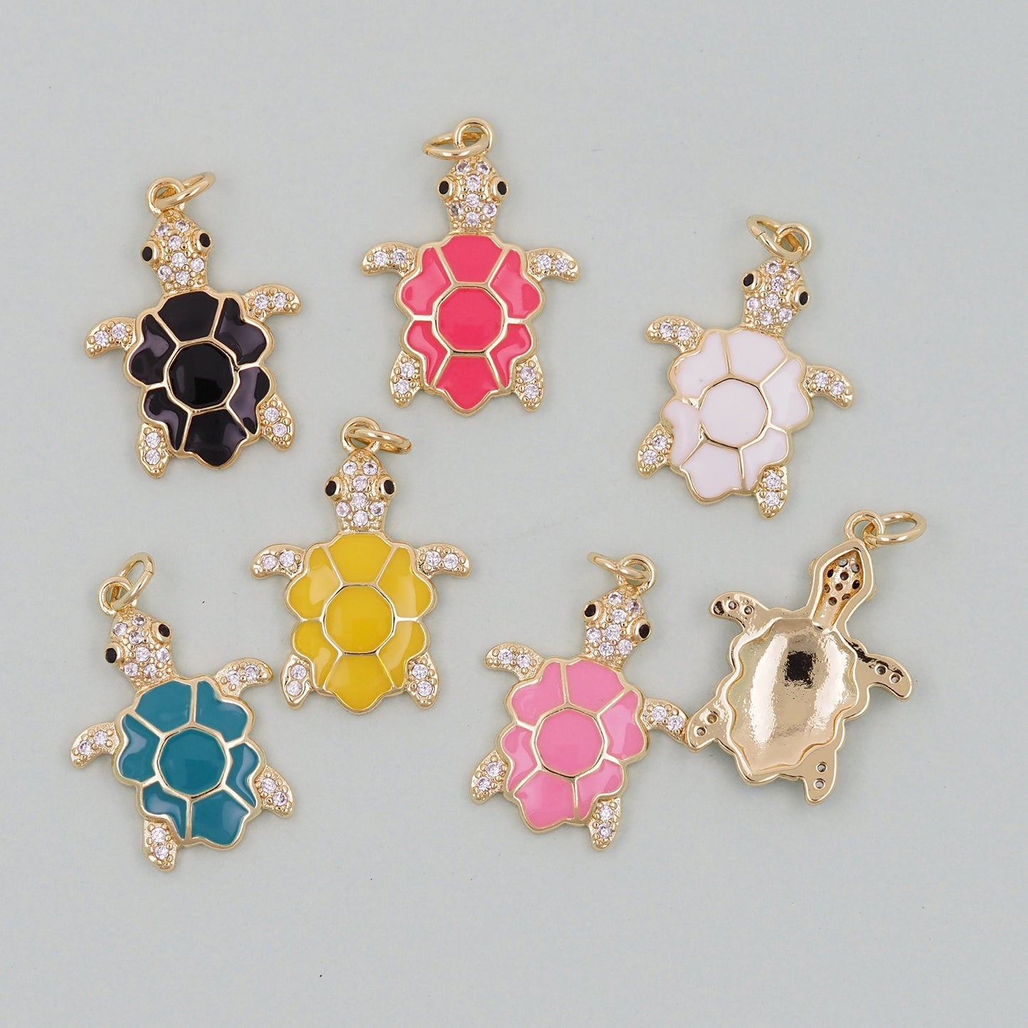 Gold turtle Charms,18K Gold Filled turtle Pendant,turtle Charm Bracelet Necklace for DIY Jewelry Making Supply