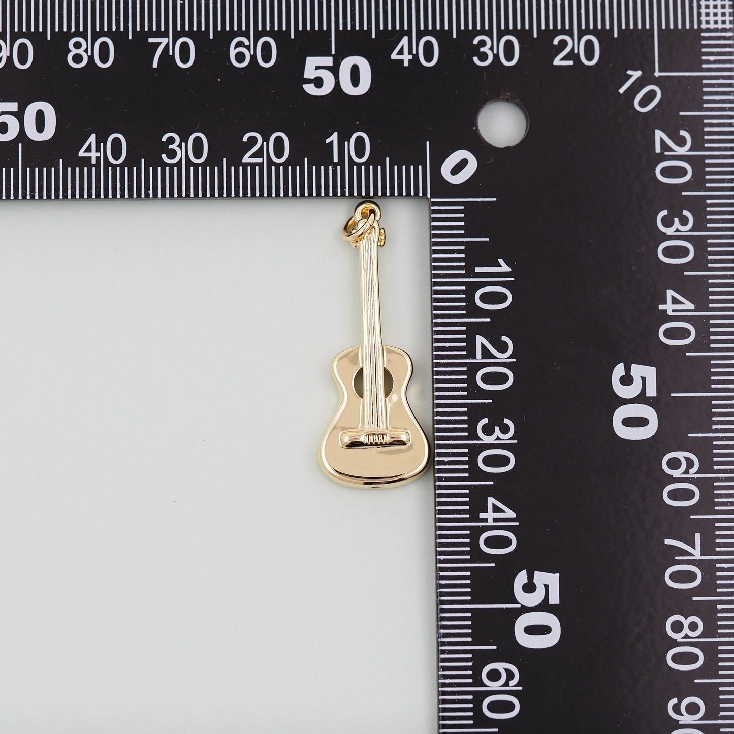 Gold Guitar Charms,18K Gold Filled Guitar Pendant,Guitar  Charm Bracelet Necklace for DIY Jewelry Making Supply