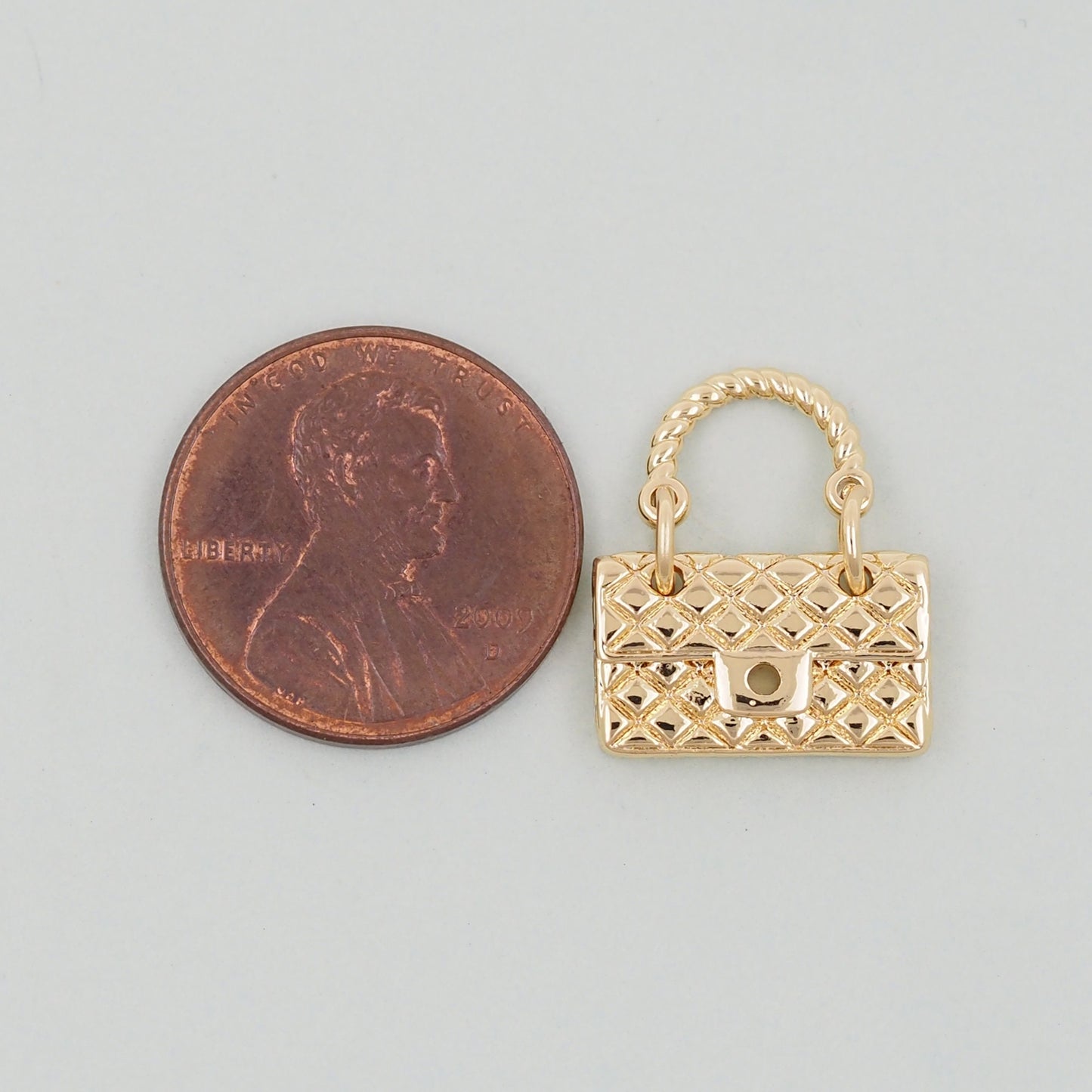 Gold handbag Charms,18K Gold Filled handbag Pendant,cute Charm Bracelet Necklace for DIY Jewelry Making Supply