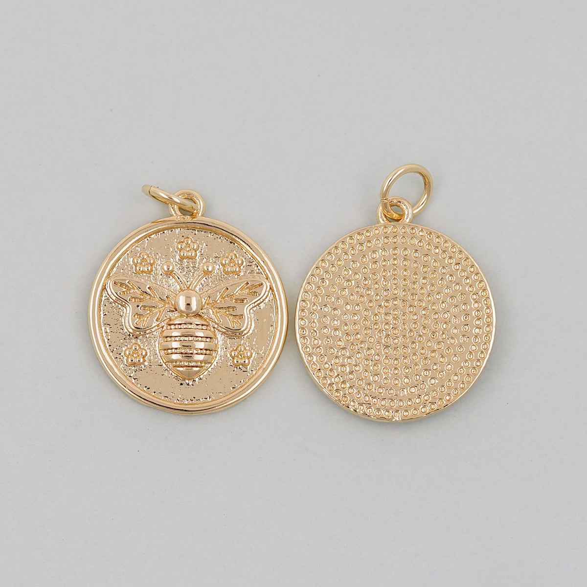 Gold Bee Charms,18K Gold Filled Bee Pendant,Bee Charm Bracelet Necklace for DIY Jewelry Making Supply