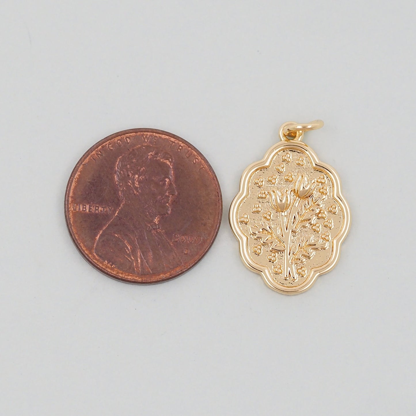 Gold Flower Charms,18K Gold Filled CZ flower Pendant,Silver flower Charm Bracelet Necklace for DIY Jewelry Making Supply