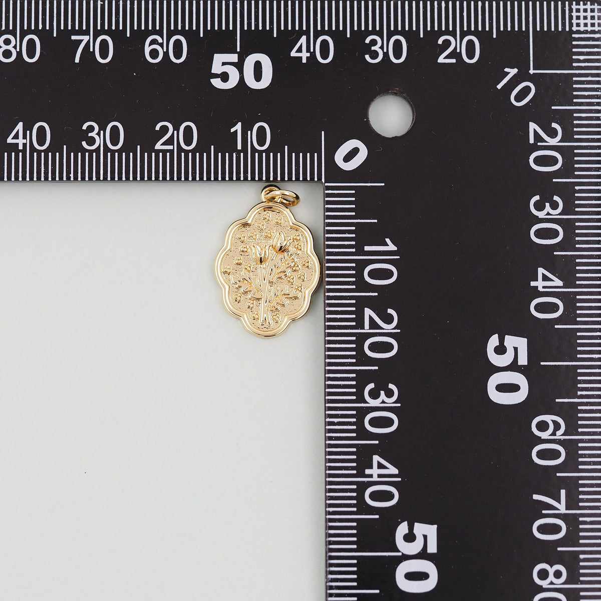 Gold Flower Charms,18K Gold Filled CZ flower Pendant,Silver flower Charm Bracelet Necklace for DIY Jewelry Making Supply