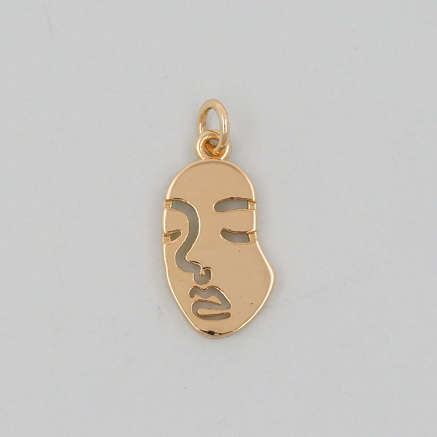 Gold Geometry Charms,18K Gold Filled Abstract Face Pendant,Abstract Face Charm Bracelet Necklace for DIY Jewelry Making Supply