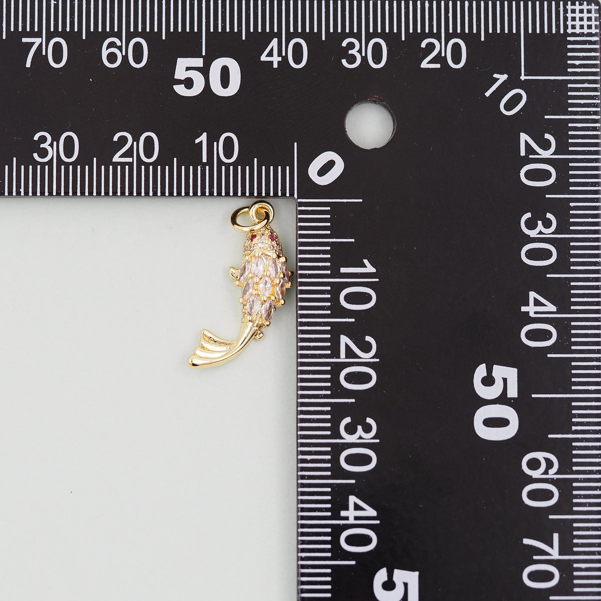 Gold Fish Charms,18K Gold Filled CZ fish Pendant,fish Charm Bracelet Necklace for DIY Jewelry Making Supply