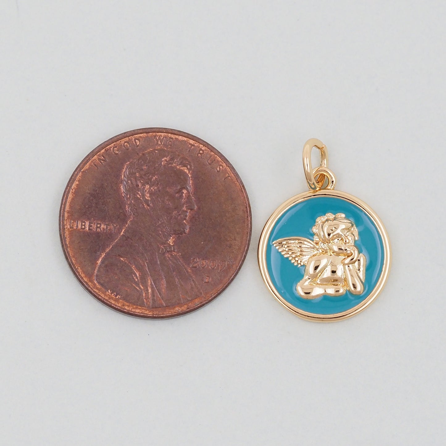 Gold Angel Charms,18K Gold Filled Angel Pendant,Angel Charm Bracelet Necklace for DIY Jewelry Making Supply