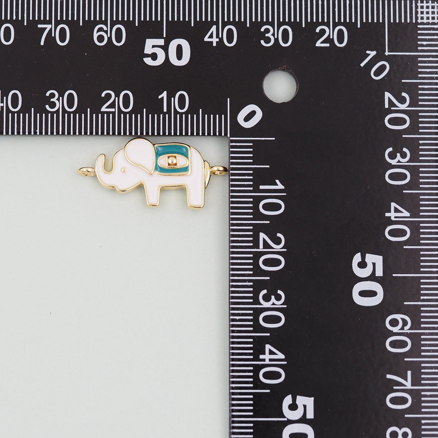 Gold Elephant Charms,18K Gold Filled CZ Elephant Pendant,Enamel Elephant Connector Charm Bracelet Necklace for DIY Jewelry Making Supply