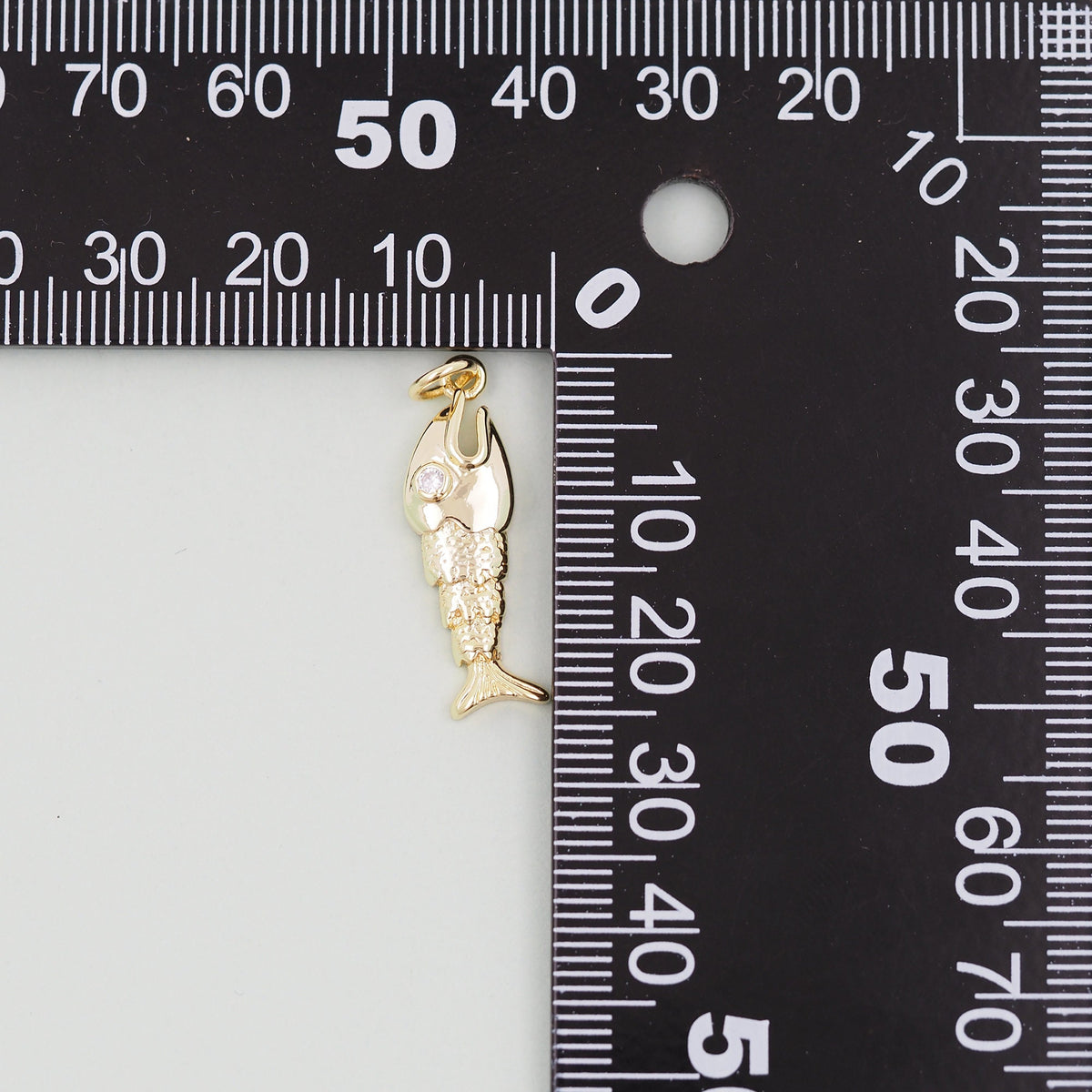 Gold fish Charms,18K Gold Filled CZ fish Pendant,fish Charm Bracelet Necklace for DIY Jewelry Making Supply