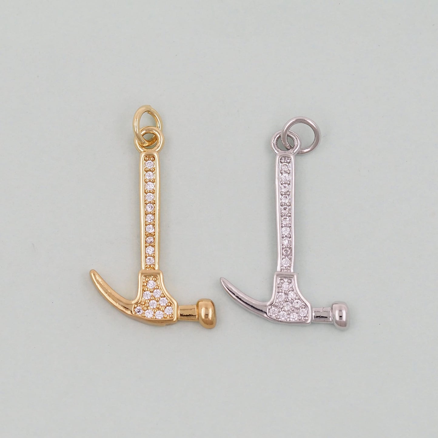 Gold hammer Charms,18K Gold Filled hammer Pendant,hammer Charm Bracelet Necklace for DIY Jewelry Making Supply