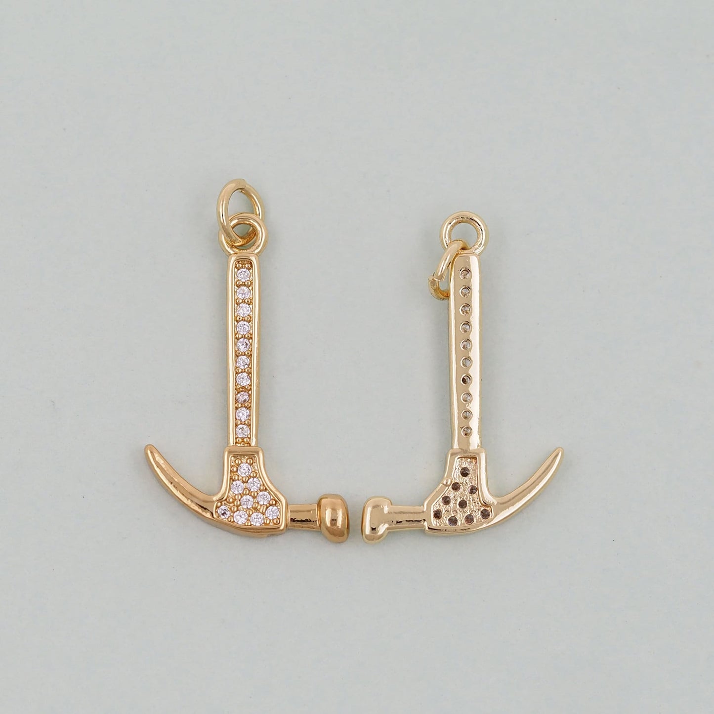 Gold hammer Charms,18K Gold Filled hammer Pendant,hammer Charm Bracelet Necklace for DIY Jewelry Making Supply