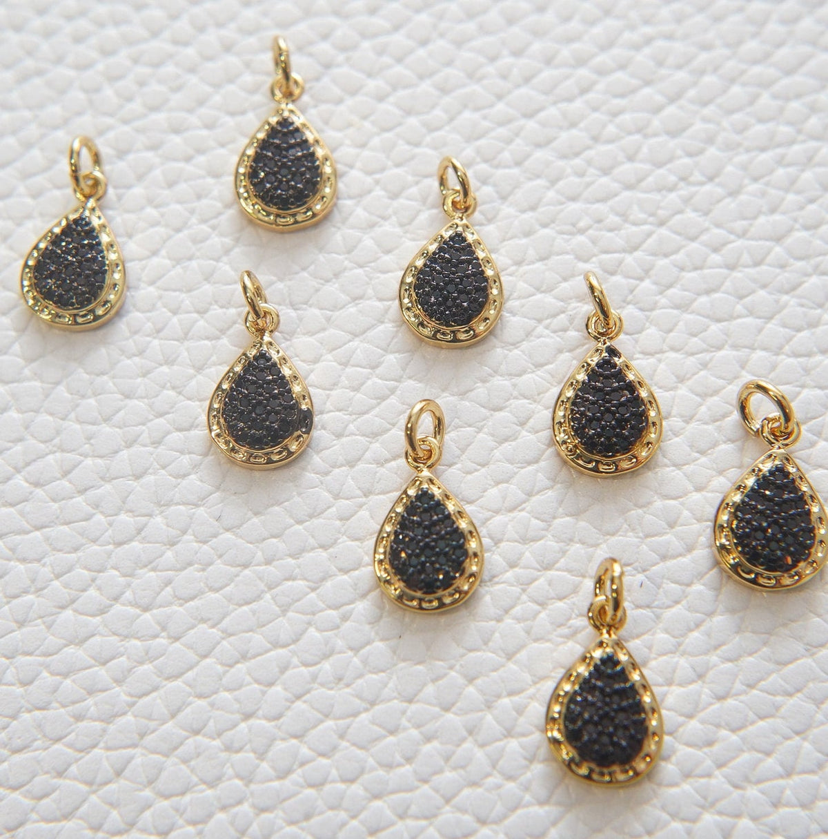 Gold Teardrop Charms,18K Gold Filled teardrop Pendant,CZ Micro Pave teardrop Charm Bracelet Necklace for DIY Jewelry Making S