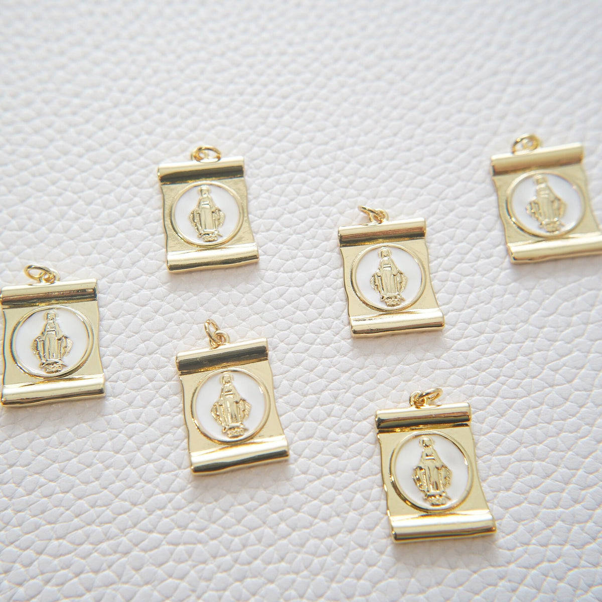 18K Gold Filled Virgin Mary Charm Pendant for Jewelry Making