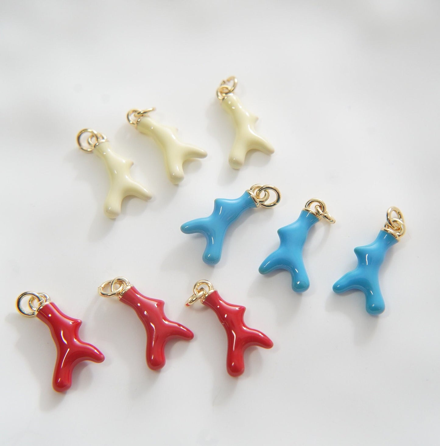 Gold geometry Charm,18K Gold Filled enamel Geometric Pendant,enamel Charm Bracelet Necklace for DIY Jewelry Making Supply