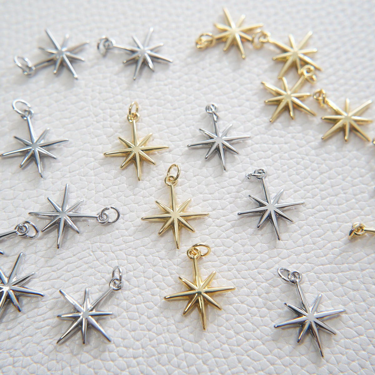 18K Gold Filled North Star Charm Pendant for Jewelry Making