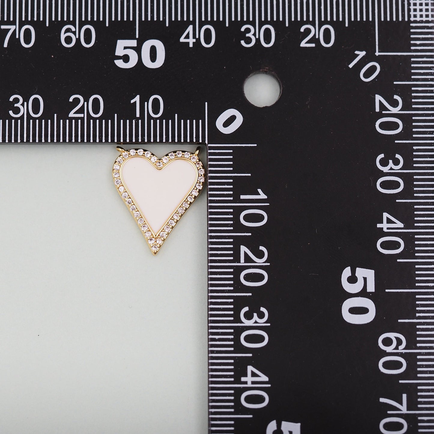 Gold Heart Charms,18K Gold Filled CZ Heart Pendant,Enamel Heart Charm Bracelet Necklace for DIY Jewelry Making Supply
