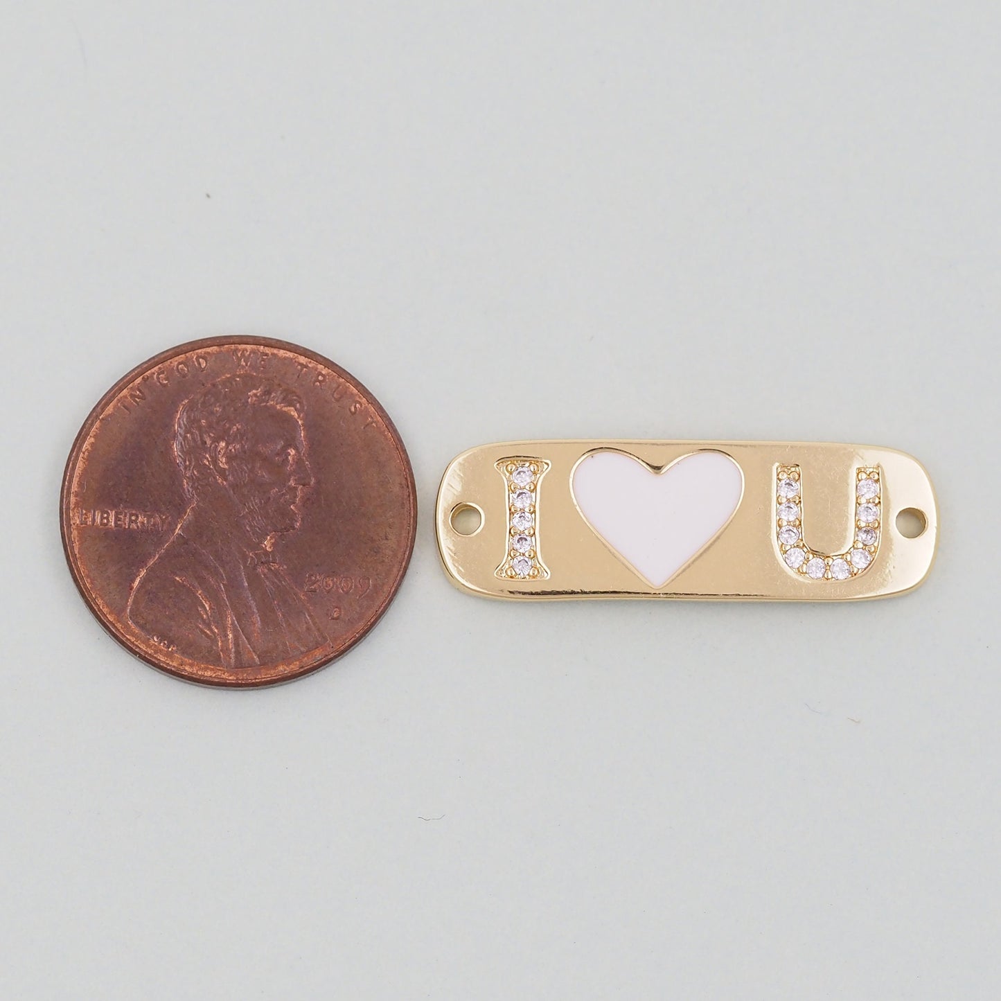 Gold Heart Charms,18K Gold Filled Love Pendant,Enamel Heart Charm Bracelet Necklace for DIY Jewelry Making Supply