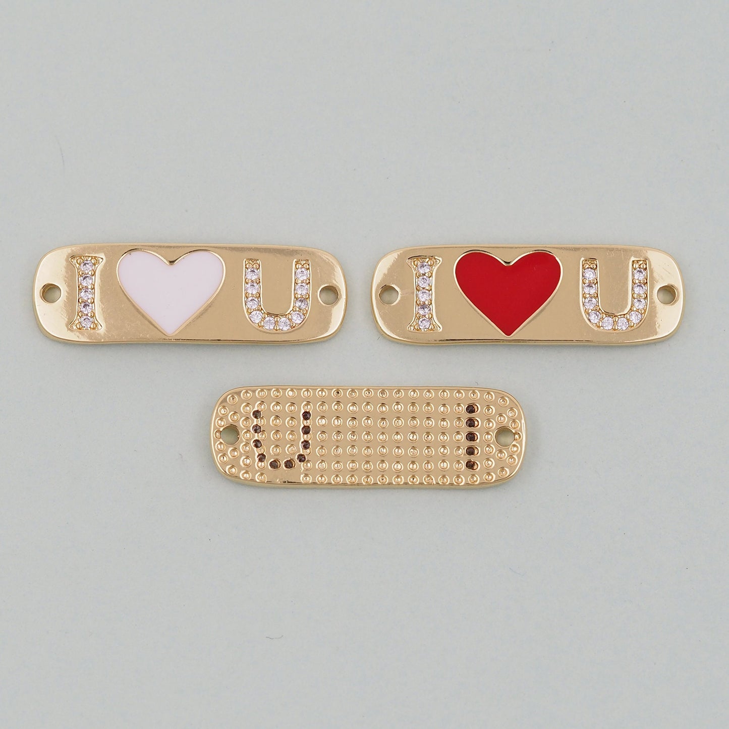 Gold Heart Charms,18K Gold Filled Love Pendant,Enamel Heart Charm Bracelet Necklace for DIY Jewelry Making Supply