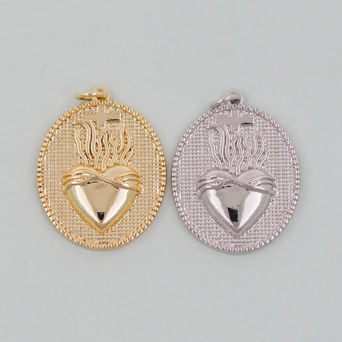 Gold Heart Charms,18K Gold Filled Cross Heart Pendant,sacred Heart Charm Bracelet Necklace for DIY Jewelry Making Supply