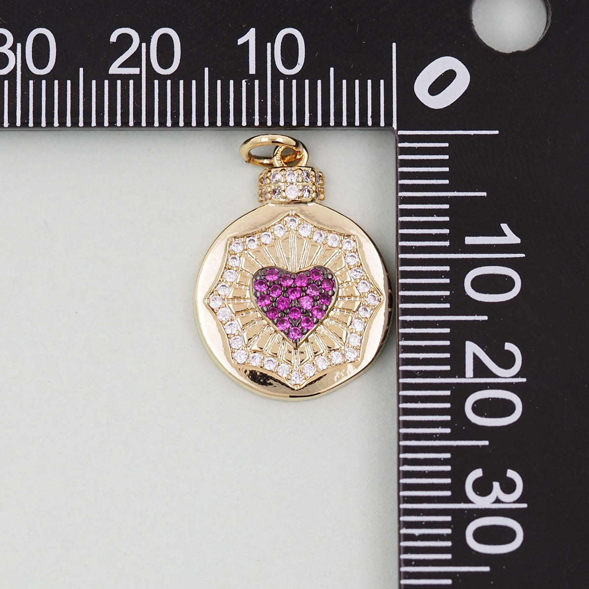 Gold Heart Charms,18K Gold Filled Heart Pendant,I love you Heart Charm Bracelet Necklace for DIY Jewelry Making Supply