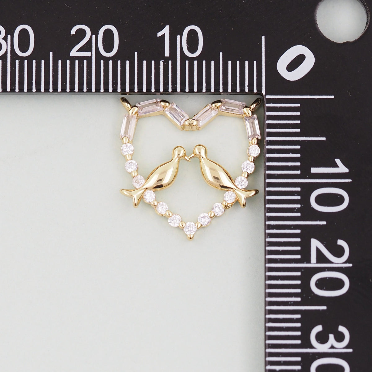 Gold Heart Charms,18K Gold Filled Heart Pendant,heart bird Charm Bracelet Necklace for DIY Jewelry Making Supply