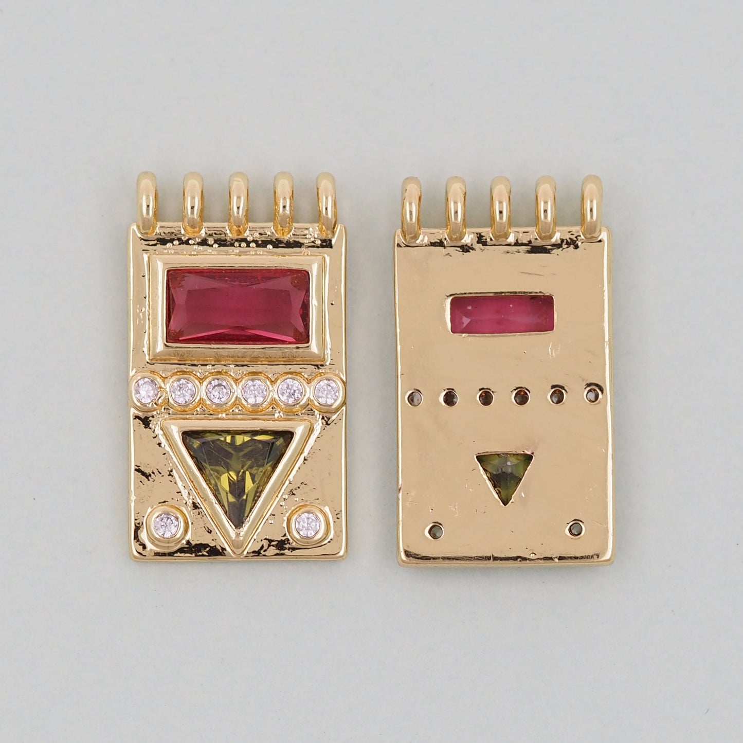 Gold rectangle Charms,18K Gold Filled rectangle Pendant,geometry Charm Bracelet Necklace for DIY Jewelry Making Supply