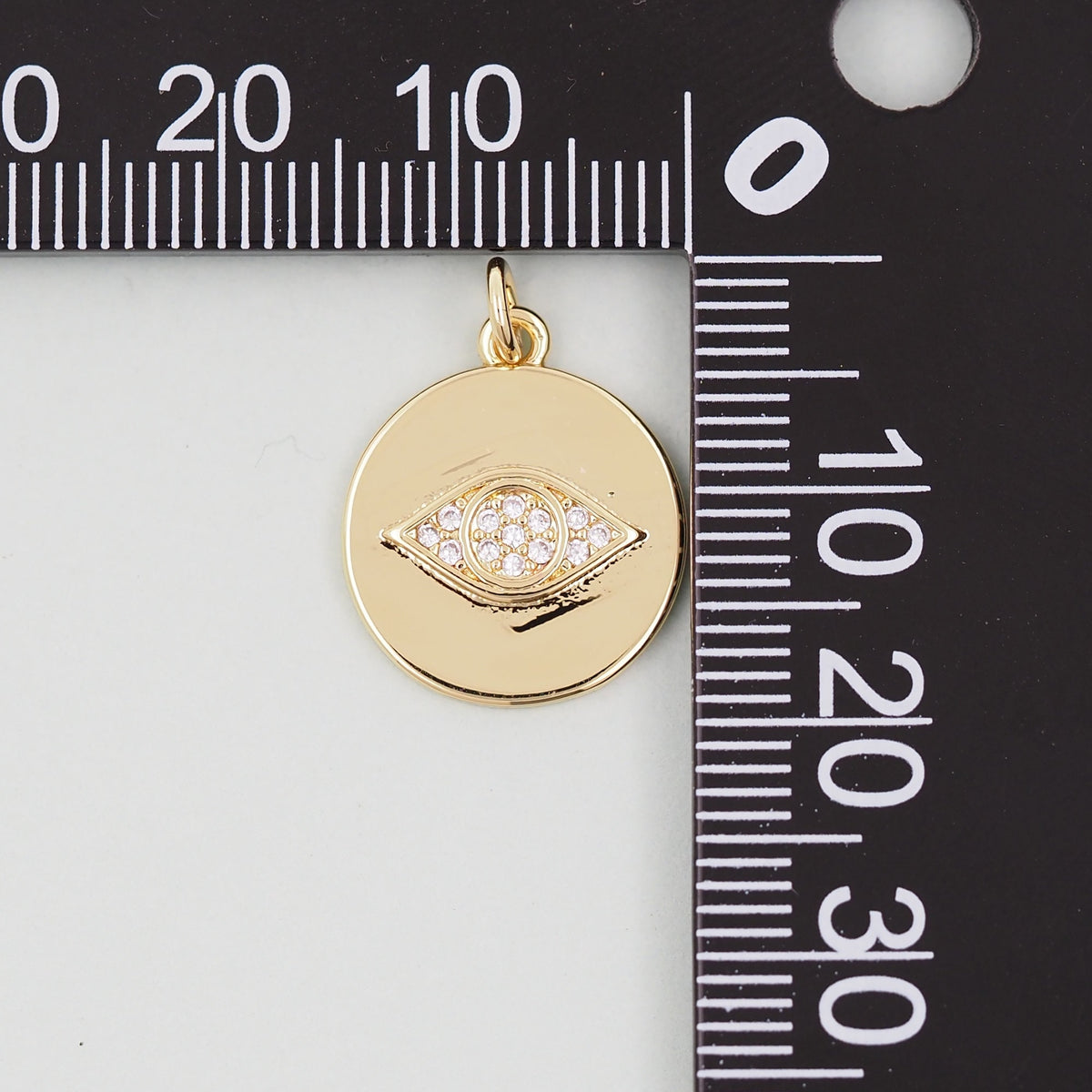 18K Gold Filled Evil Eye Charm Pendant for Jewelry Making