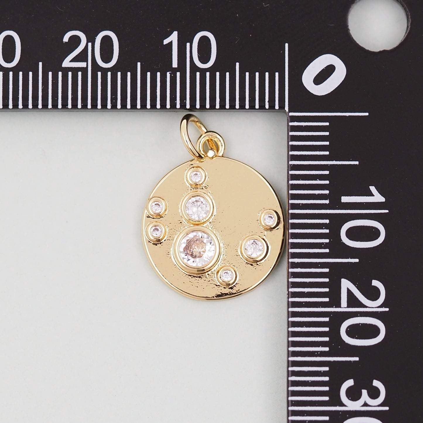 Gold Round Charms,18K Gold Filled Round Coin Pendant,Round Charm Bracelet Necklace for DIY Jewelry Making Supply