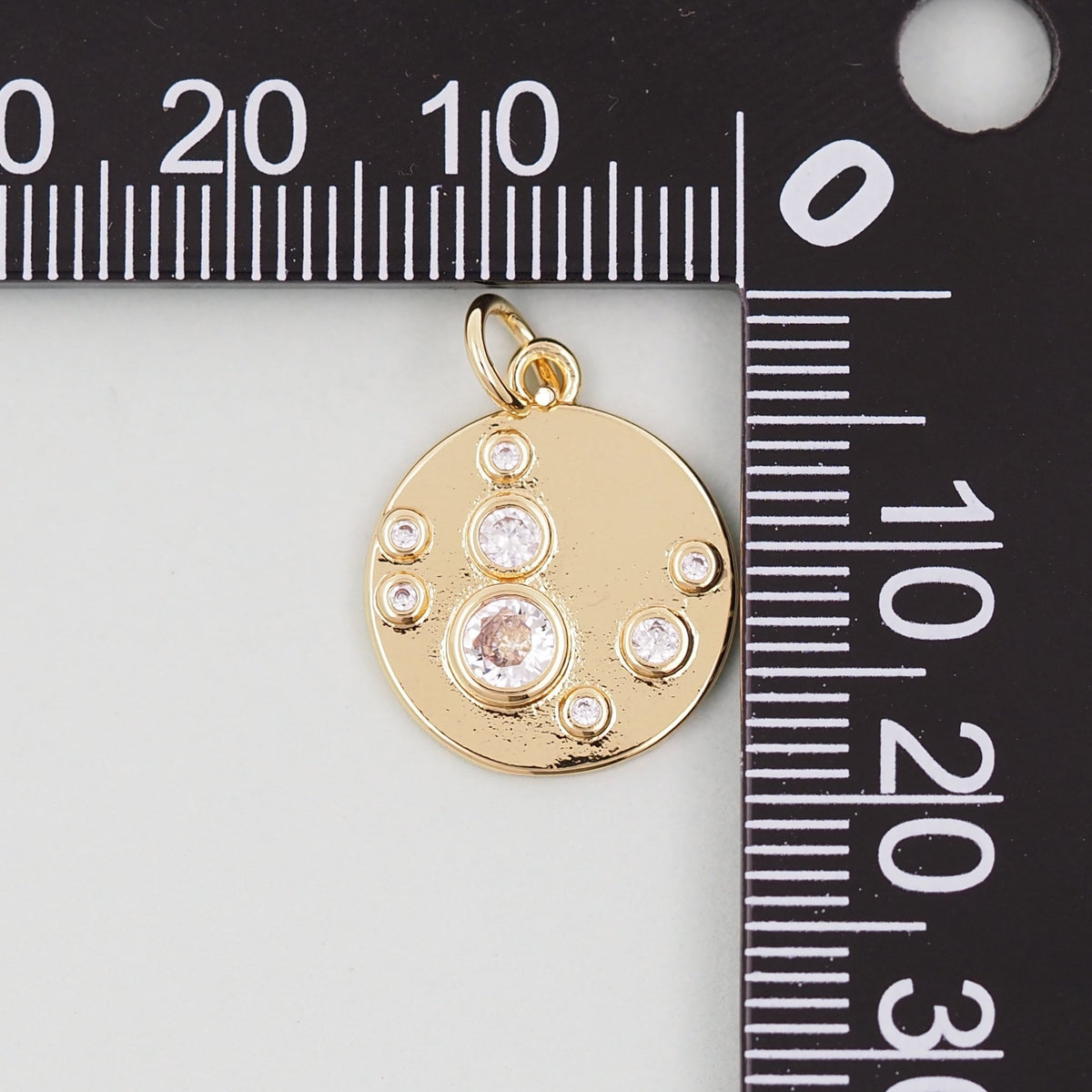 Gold Round Charms,18K Gold Filled Round Coin Pendant,Round Charm Bracelet Necklace for DIY Jewelry Making Supply