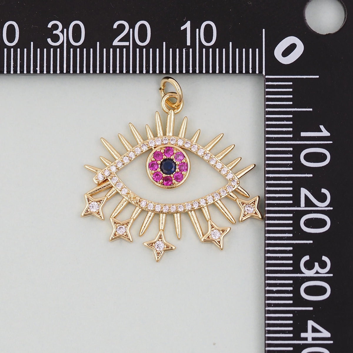 18K Gold Filled Evil Eye Charm Pendant for Jewelry Making