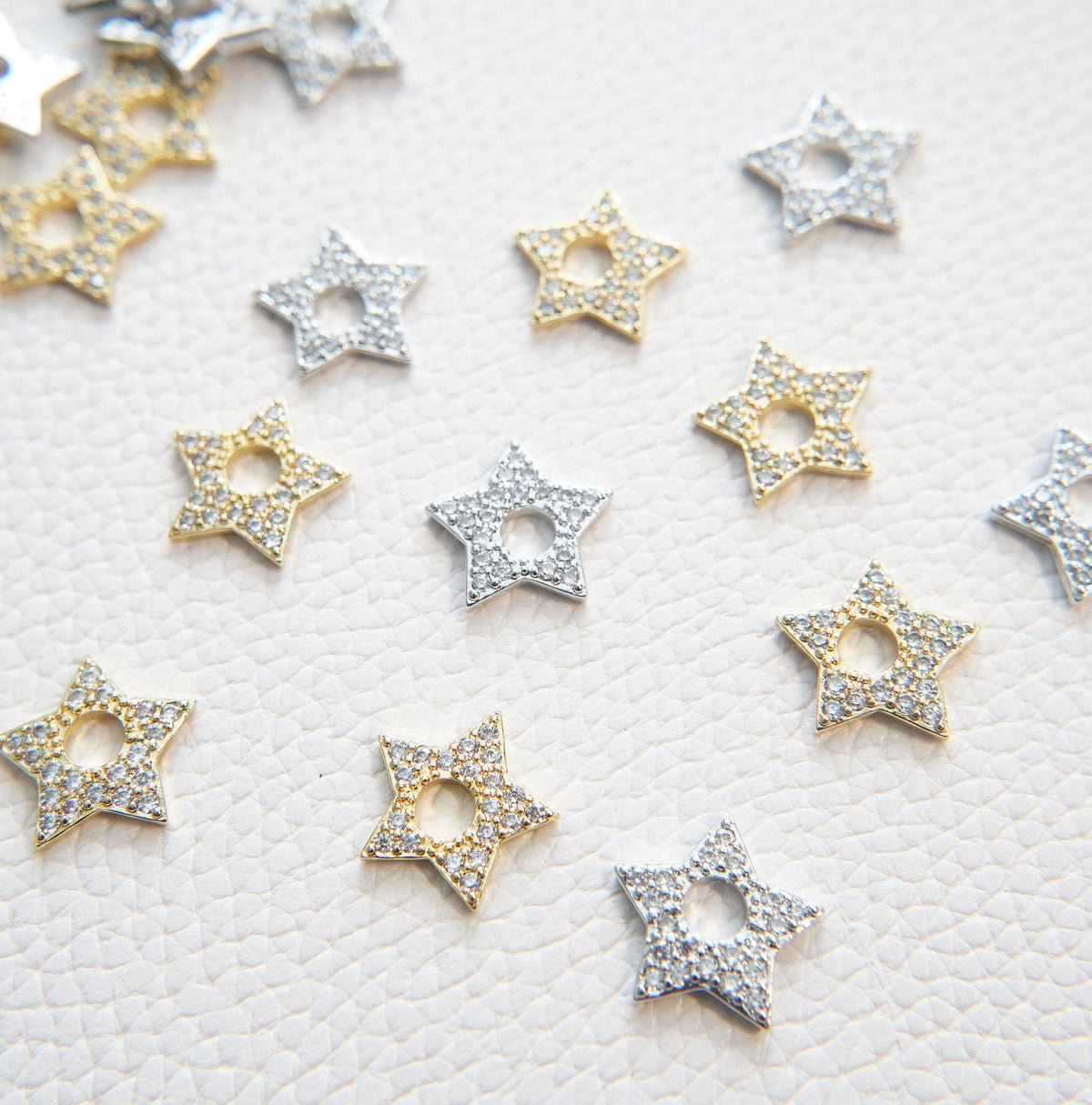Gold Star Charms,18K Gold Filled Star Pendant,Silver Star Charm Bracelet Necklace for DIY Jewelry Making Supply