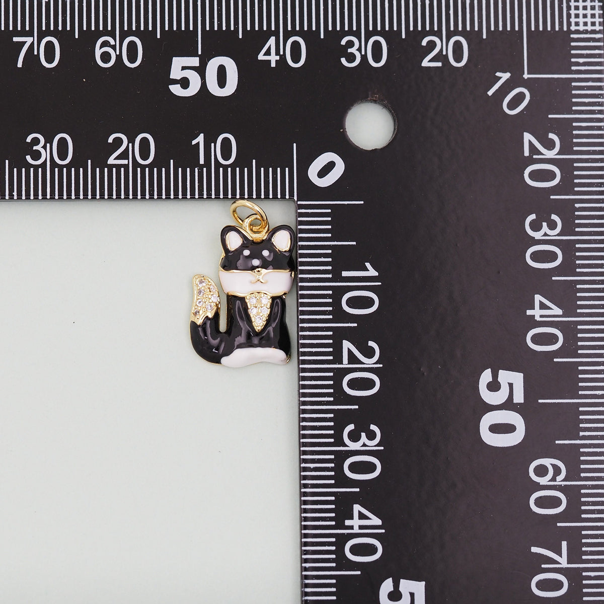 18K Gold Filled Enamel Dog Charm Pendant for Jewelry Making